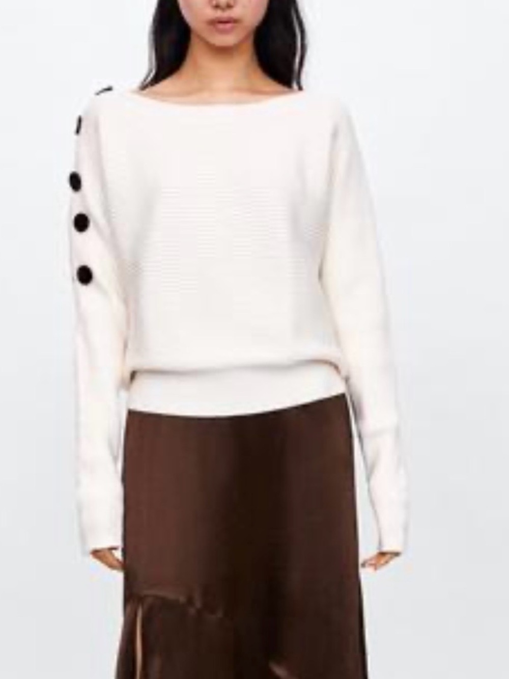 NWT Zara Ribbed Sweater with Buttons